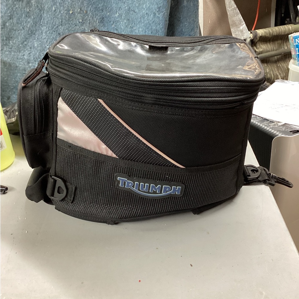 Triumph Tail Tank Bag 14x10x9” Black With Rain Cover